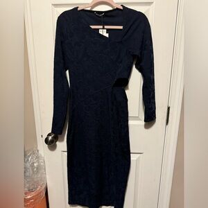 Sold - Zara jacquard cut out midi dress